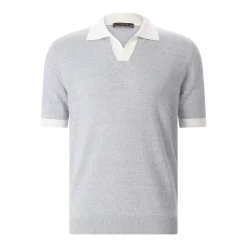 Moorer Poloshirt Jethro aus Baumwolle blau Poloshirt