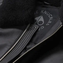 Moose Knuckles Lederjacke Toba schwarz Übergangsjacke