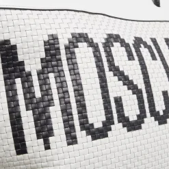 Moschino Black & White Shoulder Bag Fantasy Print White Shopper
