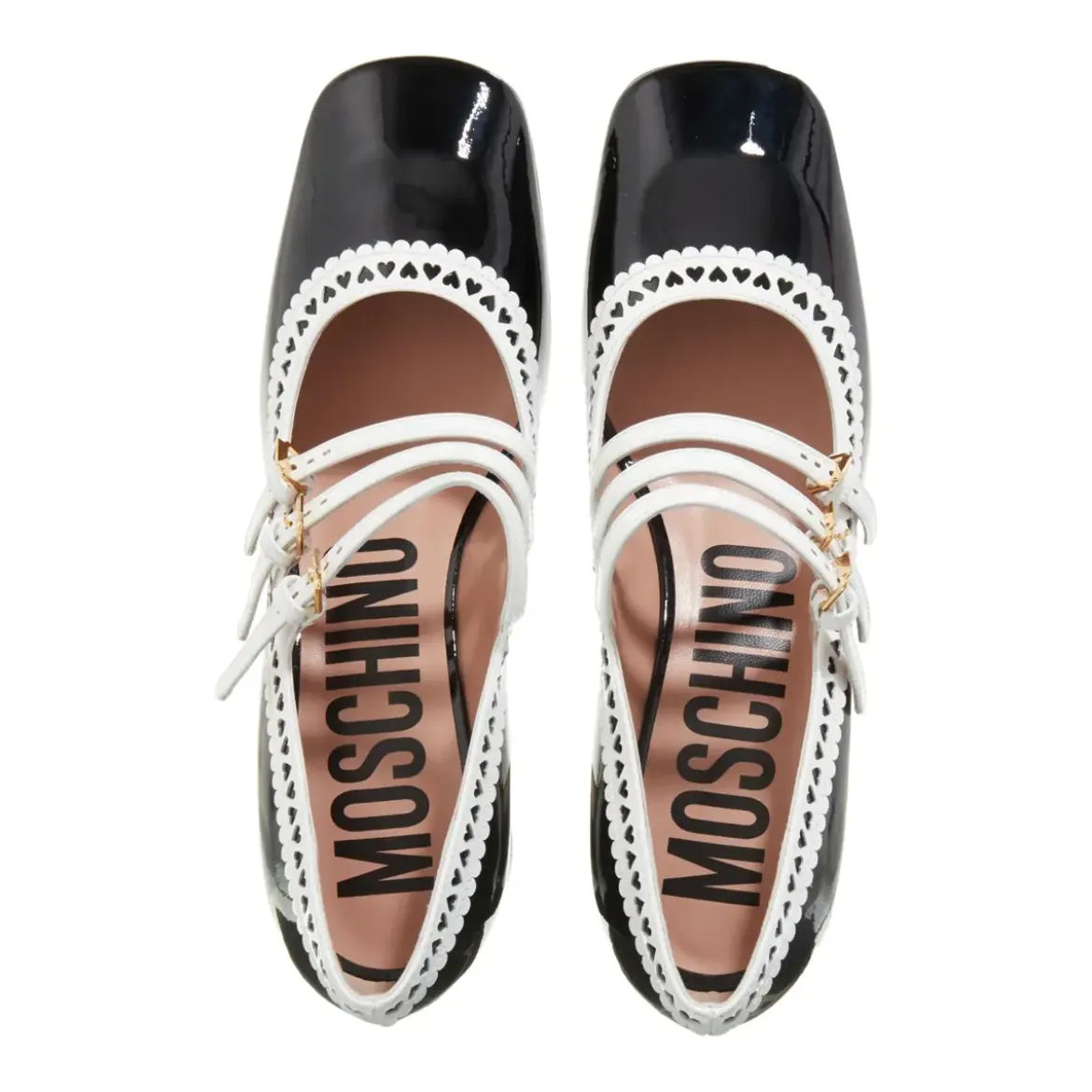 Moschino Hearted Brogue Nero/Bianco High Heels