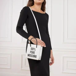 Moschino 100% Pure Moschino Shoulder Bag Fantasy Print White Crossbody Bag