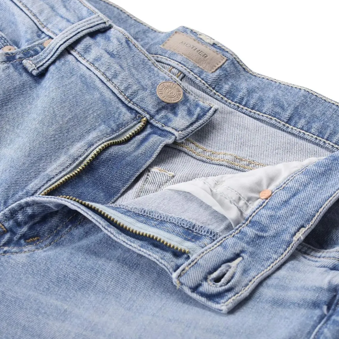 Mother Jeans The Mid Rise Rambler Zip Ankle Fray blau Jeans
