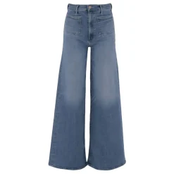 Mother Wide-Leg Denim Jeans With High Waist Grey Wide Leg Jeans