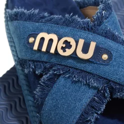 Mou Criss-Cross Sandal Denim Denim Slides