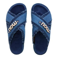 Mou Criss-Cross Sandal Denim Denim Slides