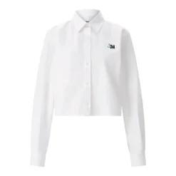 MSGM Cropped Hemdbluse weiß Bluse