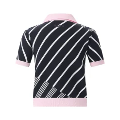 MSGM Gestricktes Poloshirt mit Streifendesign dunkelblau Poloshirt