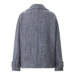 MSGM Jacke aus Alpakawolle blau Übergangsjacke