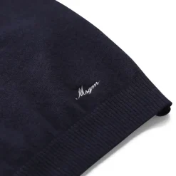 MSGM Kurzarmpullover aus Merinowolle und Kaschmir dunkelblau Pullover