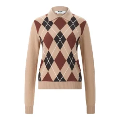 MSGM Pullover Maglia aus Merinowolle & Kaschmir braun
