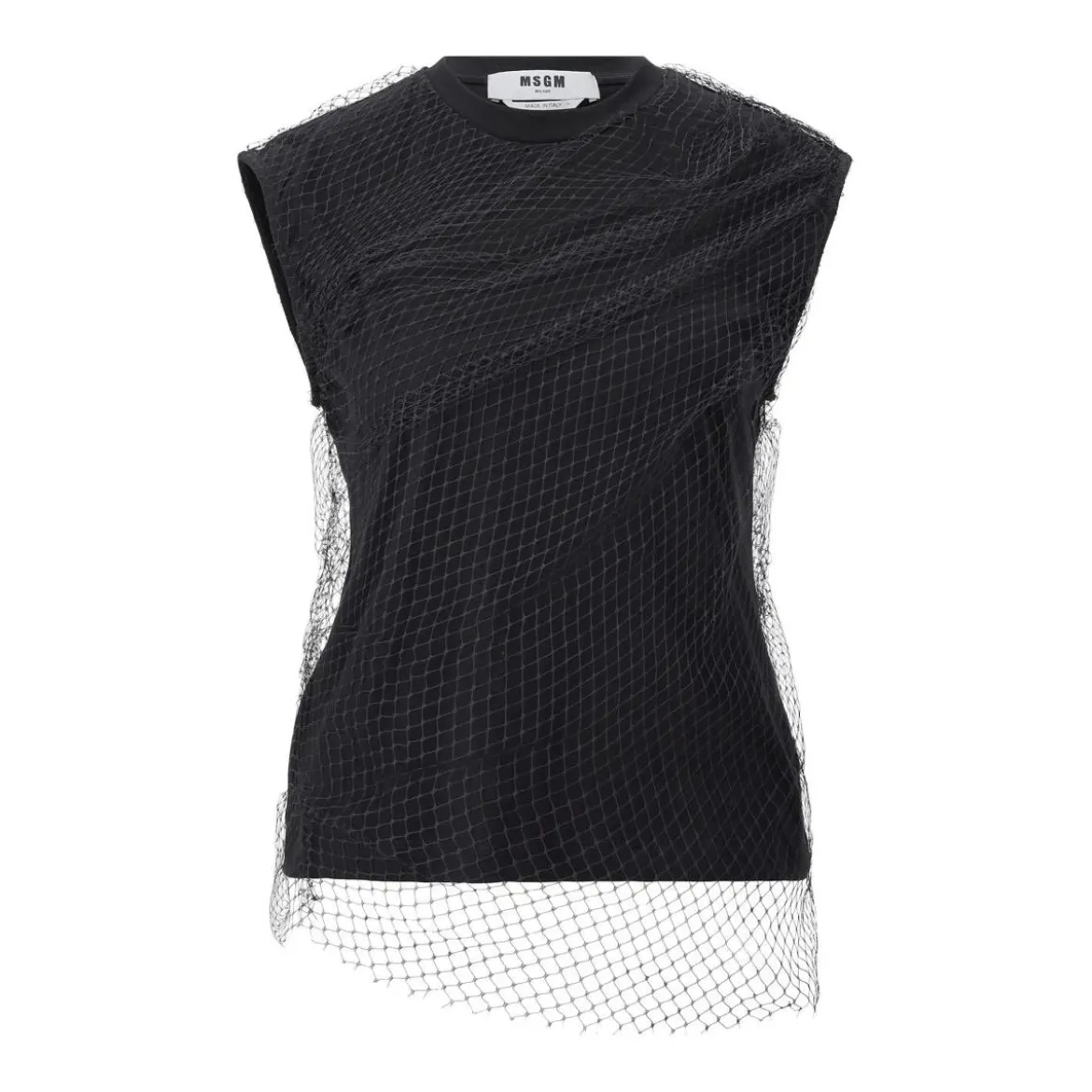 MSGM Top mit Netzdetail Schwarz Top