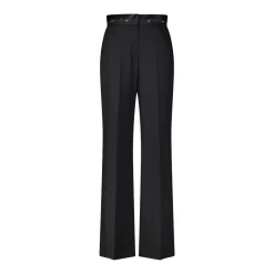 MSGM Weite Stoffhose aus Schurwolle Schwarz Stoffhose