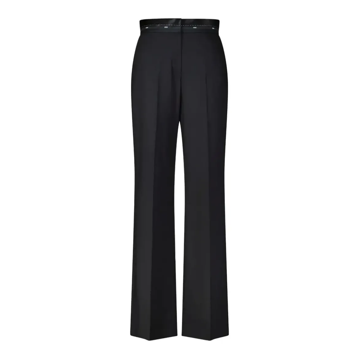 MSGM Weite Stoffhose aus Schurwolle Schwarz Stoffhose