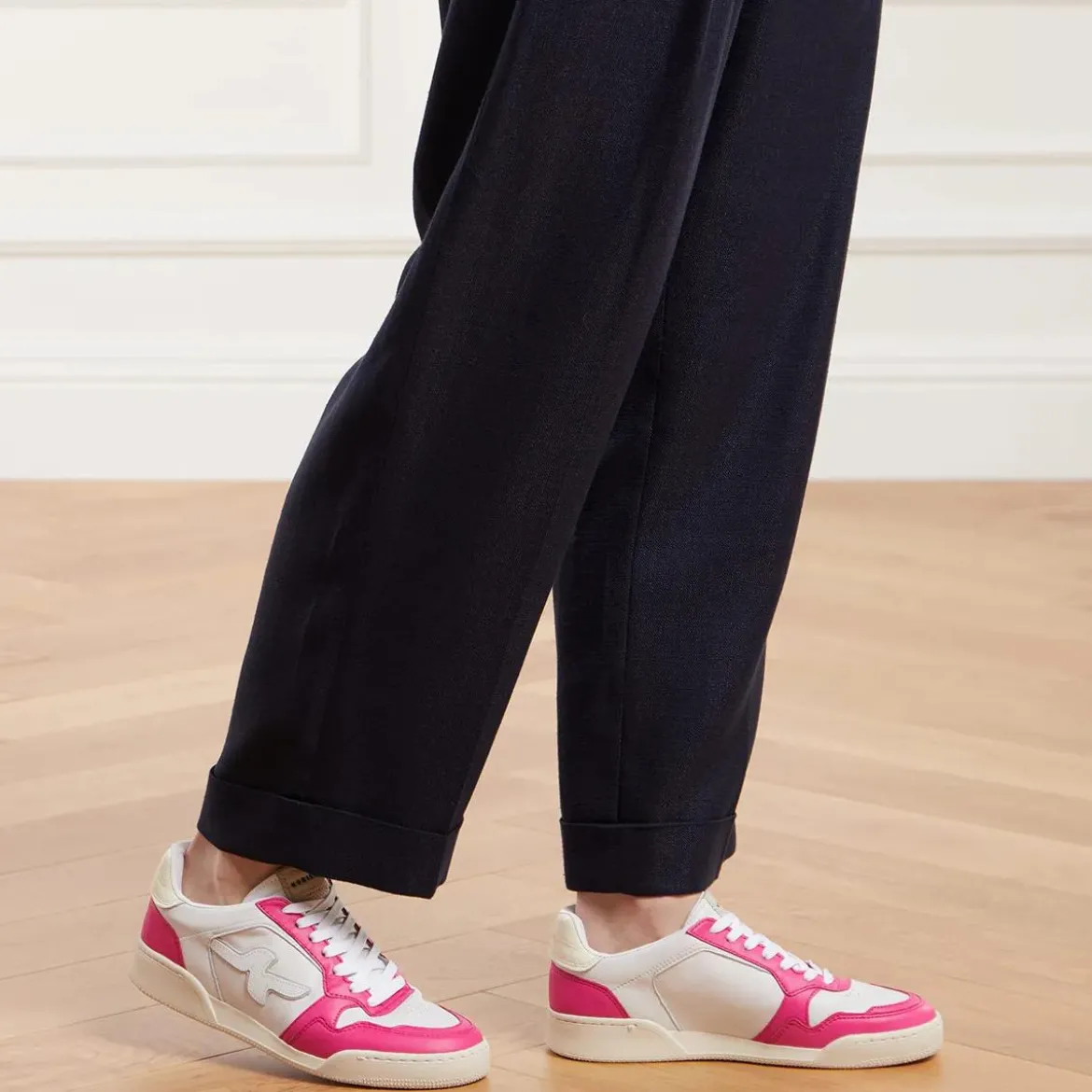 Nubikk Blueberry Pulse (L) White Leather Pink Low-Top-Sneaker