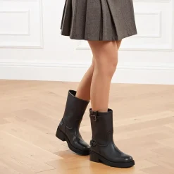 Nubikk Eve Leva Black Leather Biker Boots