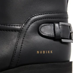 Nubikk Eve Leva Black Leather Biker Boots