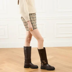 Nubikk Frank Lynn Dk Brown Leather Biker Boots