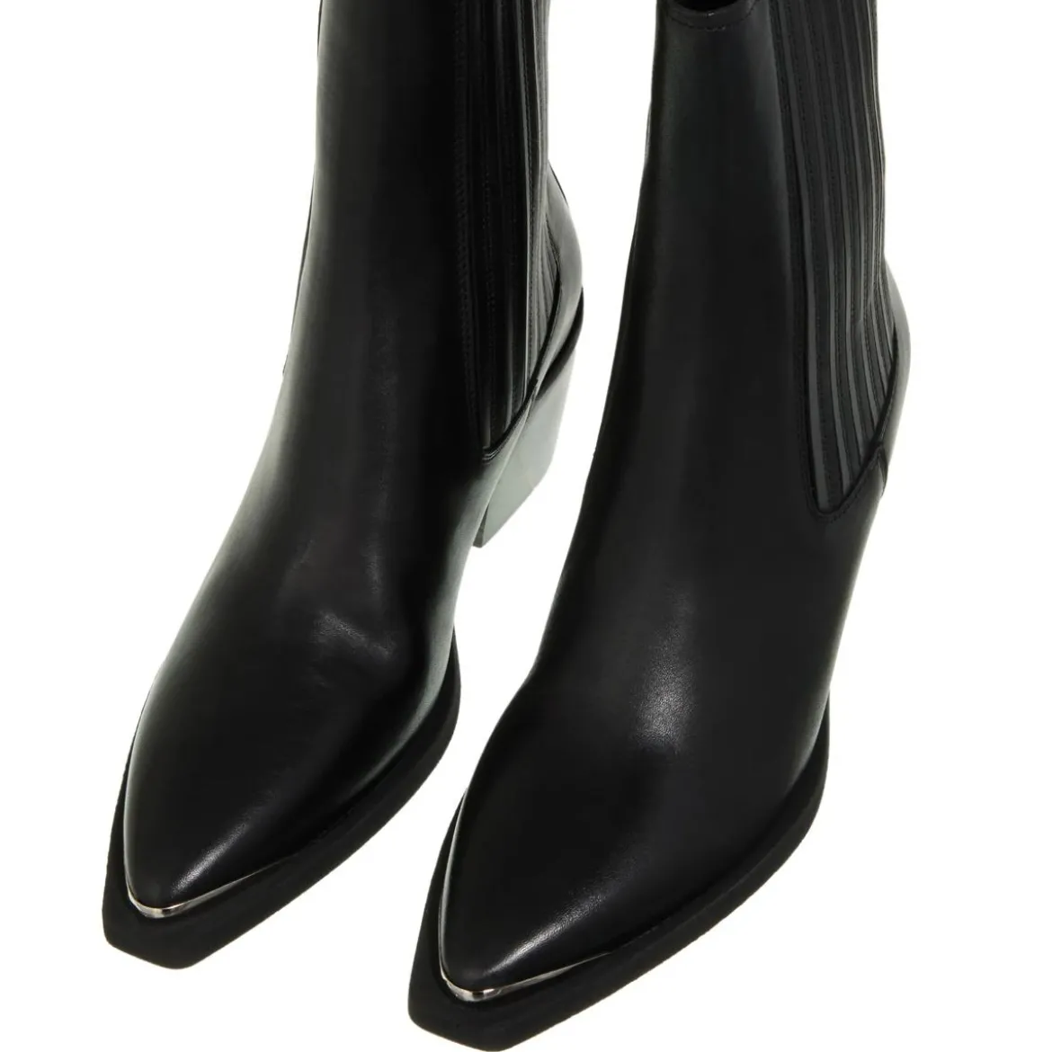 Nubikk Liv Loua Metal Black Leather Cowboy-Stiefel