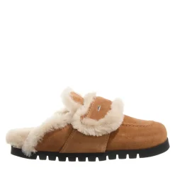 Nubikk Teddy Fur Studs (L) Cognac Suede Hausschuhe
