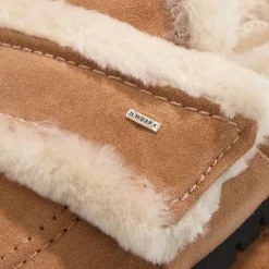 Nubikk Teddy Fur Studs (L) Cognac Suede Hausschuhe