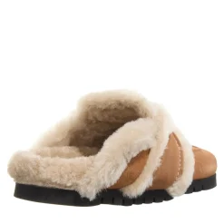 Nubikk Teddy Fur Studs (L) Cognac Suede Hausschuhe
