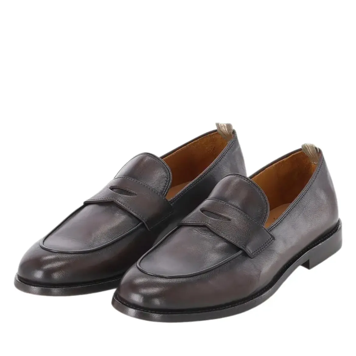 Officine Creative Loafer Opera aus Leder braun Schnürschuhe