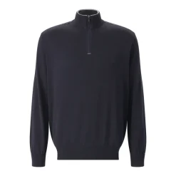 Paul & Shark Troyer mit Seide & Baumwolle blau Pullover