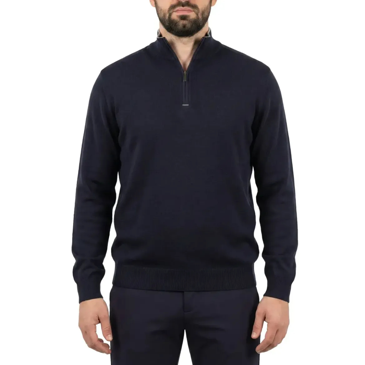 Paul & Shark Troyer mit Seide & Baumwolle blau Pullover