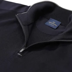 Paul & Shark Troyer mit Seide & Baumwolle blau Pullover