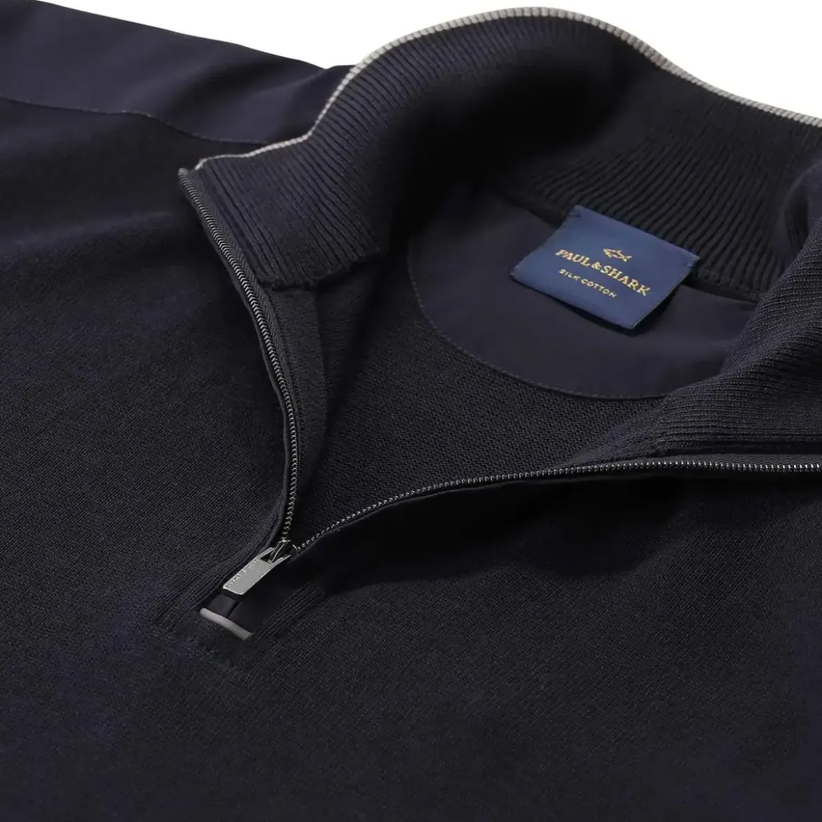 Paul & Shark Troyer mit Seide & Baumwolle blau Pullover