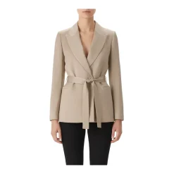 Peserico Blazer mit Taillengürtel braun Blazer