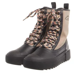Philippe Model Paris Haute High Woman Textile Fur_Boue Noir Stiefel