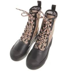 Philippe Model Paris Haute High Woman Textile Fur_Boue Noir Stiefel