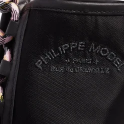 Philippe Model Paris Haute High Woman Textile Fur_Noir Noir Stiefel