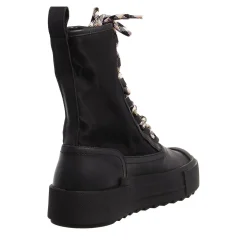 Philippe Model Paris Haute High Woman Textile Fur_Noir Noir Stiefel