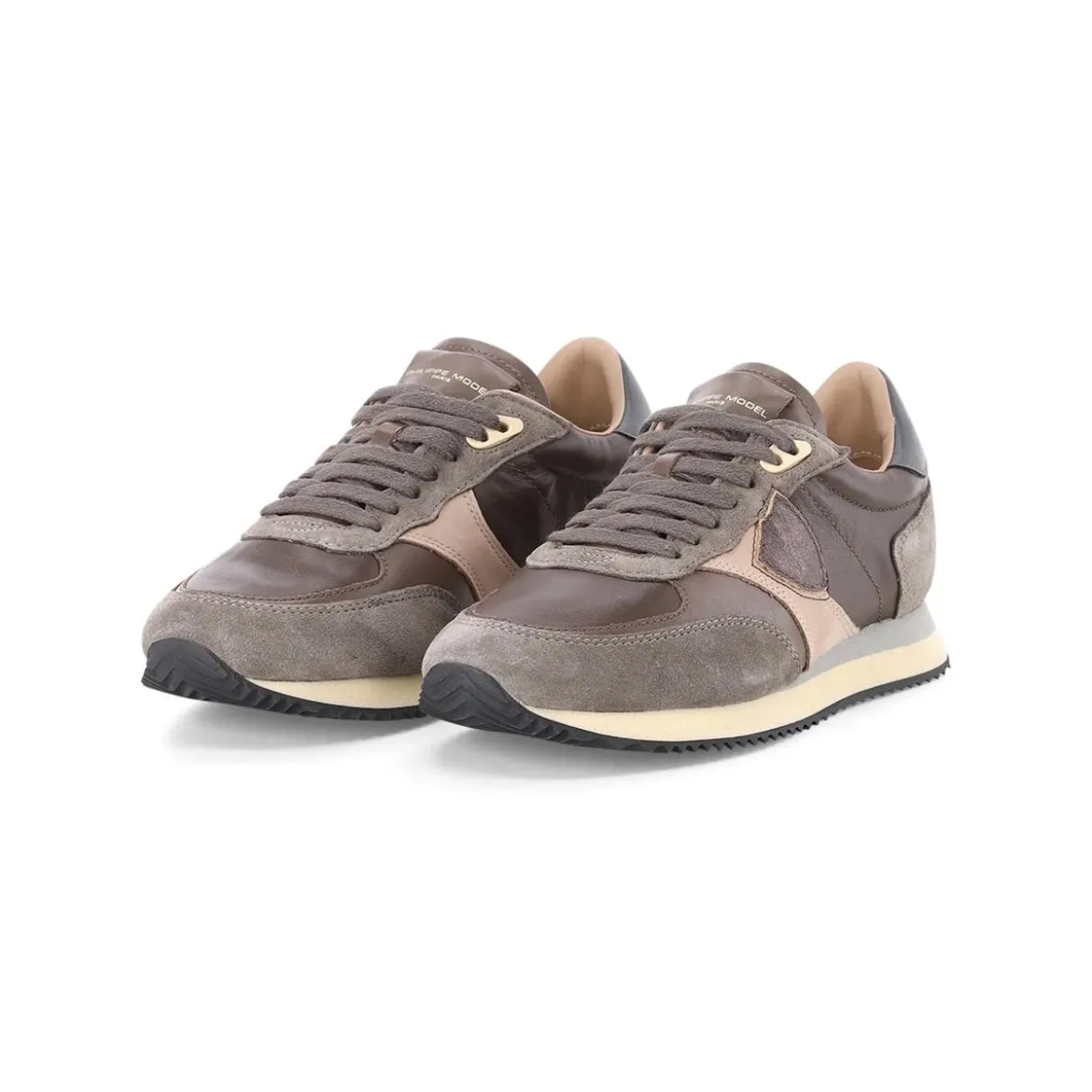 Philippe Model Sneaker Blville aus Leder braun Schnürschuhe