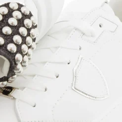 Philippe Model Tres Temple Low Woman Veau Goujons_Noir Noir Low-Top-Sneaker