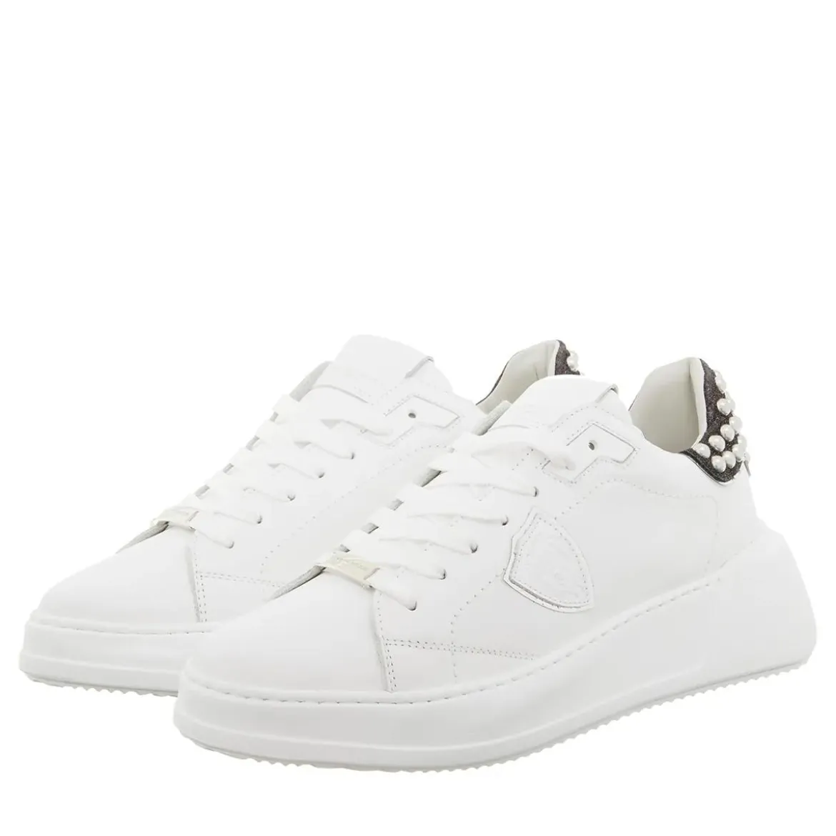 Philippe Model Tres Temple Low Woman Veau Goujons_Noir Noir Low-Top-Sneaker