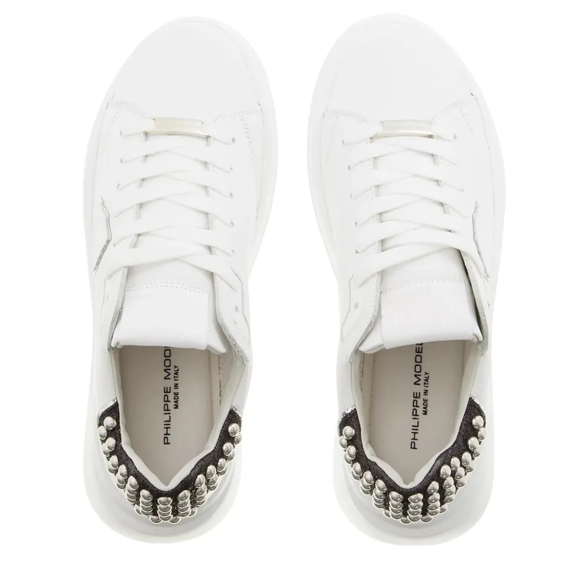 Philippe Model Tres Temple Low Woman Veau Goujons_Noir Noir Low-Top-Sneaker