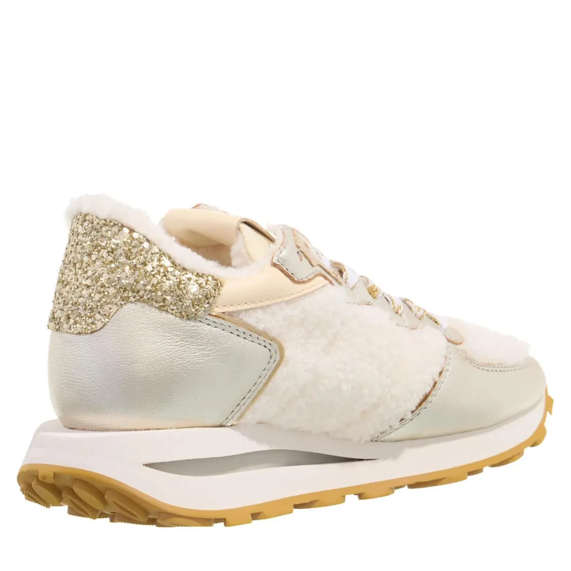 Philippe Model Tropez Haute Low Woman Baby Bear_Blanc Argent Low-Top-Sneaker