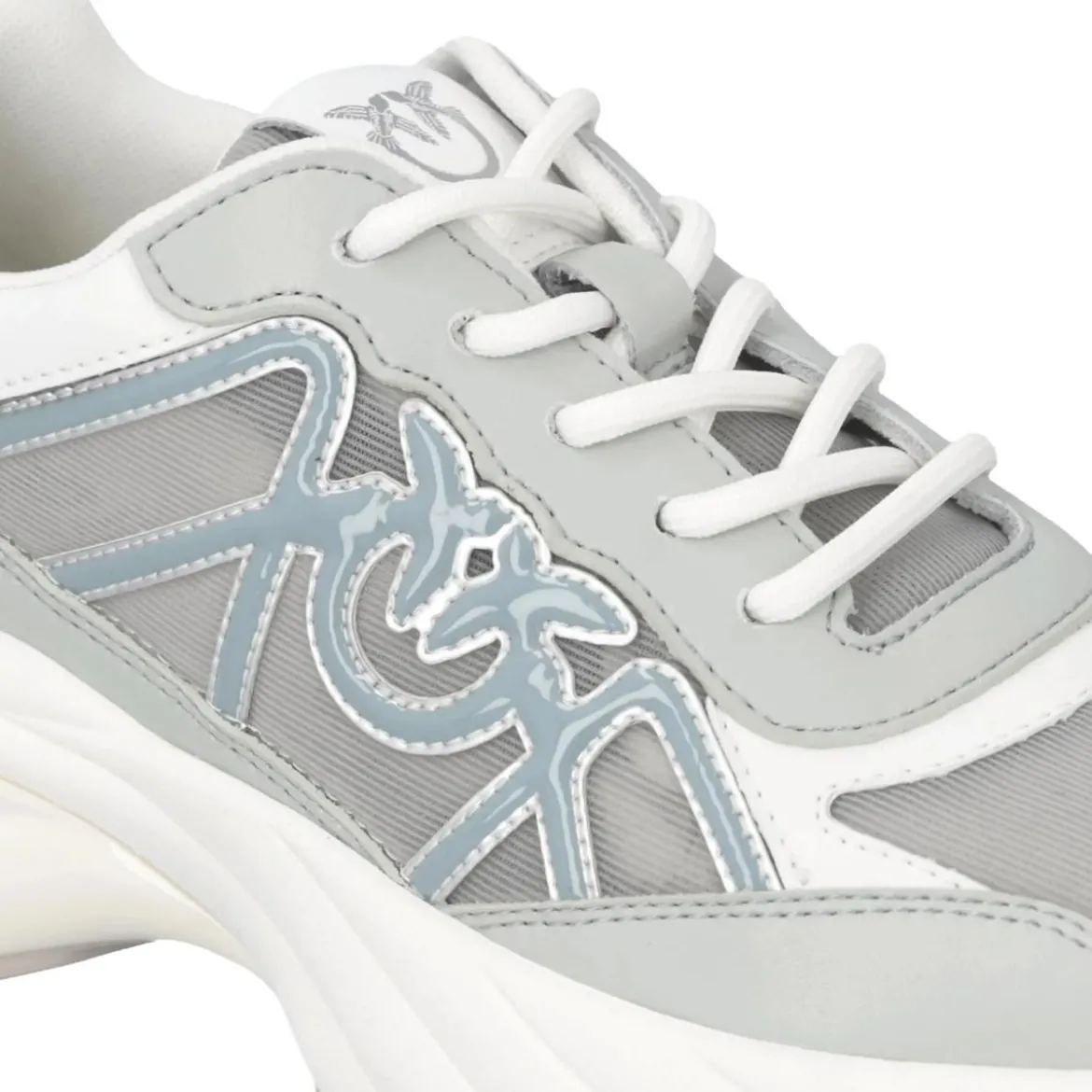 Pinko Ariel 33 - Sneaker Calf Leather/Net/Cow Suede Whit White/Sage Low-Top-Sneaker
