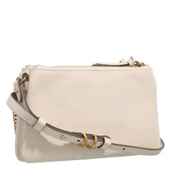 Pinko Double Mini Bianco Seta-Antique Gold Crossbody Bag
