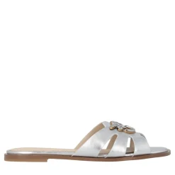 Pinko Milly 04 - Slipper Laminated Nappa Silver Silver Slides