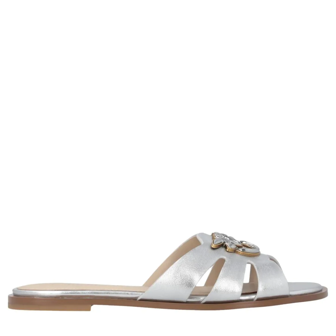 Pinko Milly 04 - Slipper Laminated Nappa Silver Silver Slides