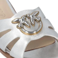Pinko Milly 04 - Slipper Laminated Nappa Silver Silver Slides