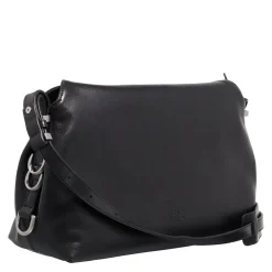 Pinko New Saddle Nero Limousine - Matt Silver Schultertasche