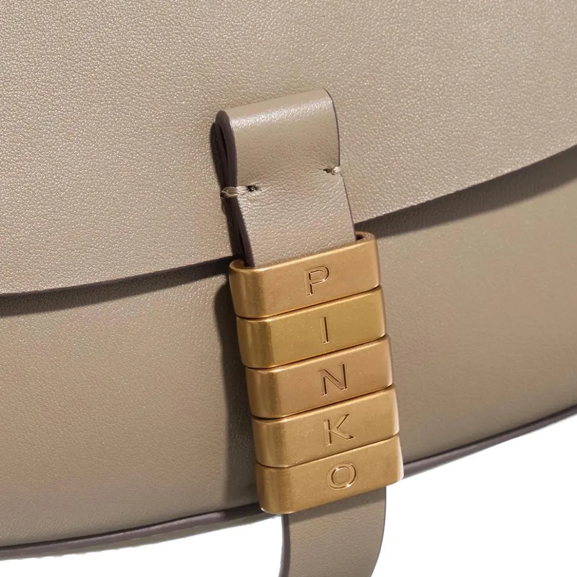 Pinko Saddle Mini Noce-Antique Gold Crossbody Bag