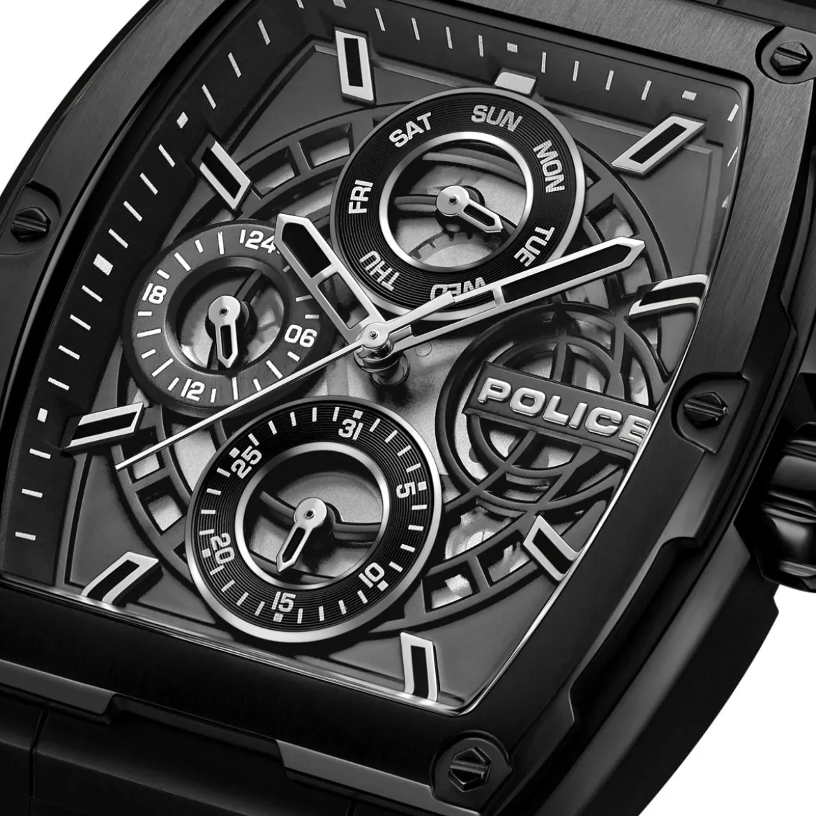 Police Quarzuhr Creed schwarz Multifunktionsuhr