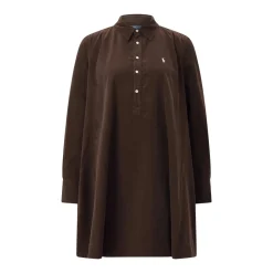 Polo Ralph Lauren Blusenkleid aus Baumwolle braun Maxikleid