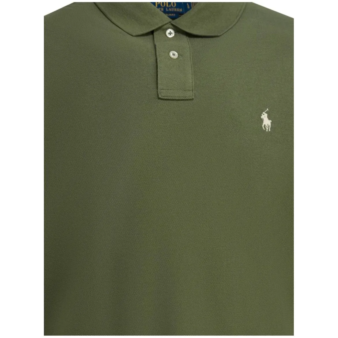 Polo Ralph Lauren Classic Green Polo Shirt With Textured Fabric AndGrey Poloshirt